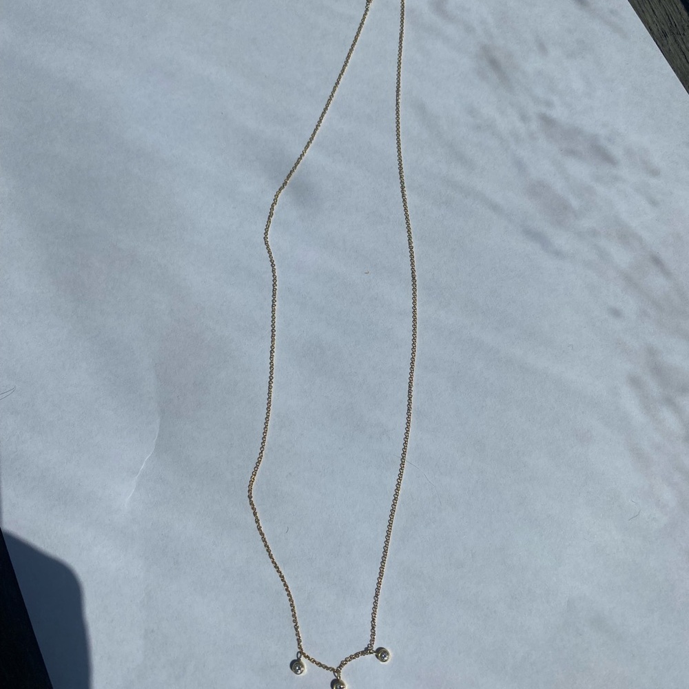 Jennifer Meyer Gold 3 Diamond Necklace - Picture 1 of 6